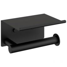 Cosmic - Architect Sp porte-papier toilette porte roleau dérouleur de papier toilette Avec couvercle noir doux (noir mat) murale seulement vissé
