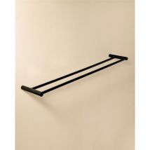 Double Bathroom Towel Rail Lightweight with Matte Stainless Steel Black - Cosmic