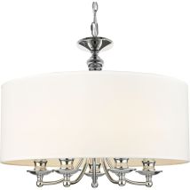 Abu Dhabi 5 Light Cylindrical Pendant Ceiling Light Silver, E14 - Cosmo