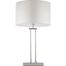 Athens Tischlampe mit rundem Schirm Silber, E27 - Cosmo