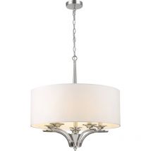 Cosmo - Atlanta 5 Light Cylindrical Pendant Ceiling Light Nickel, E14