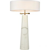 Bow 2-flammige Tischlampe mit rundem Schirm aus Messing, E27 - Cosmo