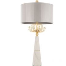 Cosmo - Cartagena 2 Light Table Lamp With Round Shade White, E27