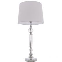 Cosmo - Charlotte Table Lamp With Round Tapered Shade Silver, E27