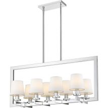 Cosmo - London Deckenleuchte mit 8 Lichtleisten, silberfarben, E14