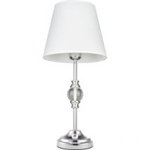 Cosmo - Monaco Tischlampe mit rundem, konischem Schirm Silber, E27