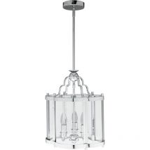 New York 3-Licht-Laternen-Anhänger-Deckenleuchte Silber, E14 - Cosmo