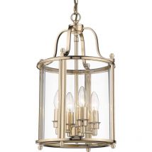 New York 4-Licht-Laternen-Anhänger-Deckenleuchte Gold, E14 - Cosmo