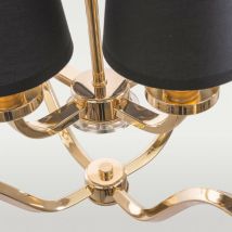 Cosmo - New York 4 Light Wire Frame Pendant Ceiling Light Gold, E14