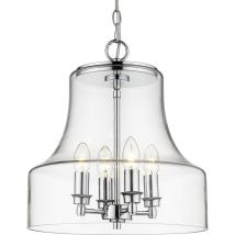 Cosmo - Prague Lámpara de techo colgante tipo cúpula, 4 luces, plateado, E14