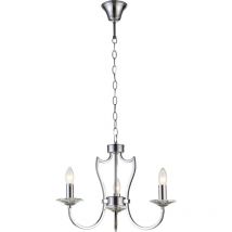 Cosmo Riga 3 Light Multi Arm Pendant Ceiling Light Silver, E14