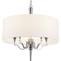 Cosmo Washington 5 Light Cylindrical Pendant Ceiling Light Nickel, E14