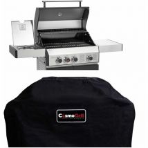 Cosmogrill - CosmoGrill 3+1 Platinum Black Gas Barbecue incl. Side Burner + Cover