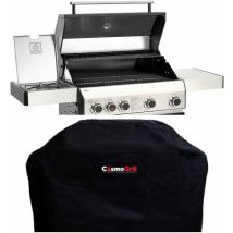 Cosmogrill - CosmoGrill 4+1 Platinum Black Gas Barbecue incl. Side Burner + Cover