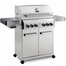 Cosmogrill - CosmoGrill Barbecue 4+2 Platinum Stainless Steel Gas Grill bbq (Silver)