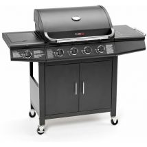 CosmoGrill Pro 4+1 Gas Burner Grill BBQ Barbecue Incl. Side Burner - Black
