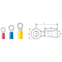 Cosse à oeillet Weidmüller lir 1,5M3 v 9200070000 Section max.: 1.50 mm² ø du trou: 3.2 mm partiellement isolé rouge 10