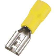 Cosse clip 6.3 mm x 0.8 mm Vogt Verbindungstechnik 3907 180 ° partiellement isolé jaune 1 pc(s) D24591