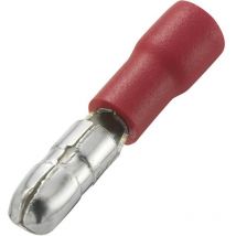 Cosse cylindrique mâle Tru Components MPD1.25-156 1572193 0.50 mm² 1 mm² ø de la broche: 4 mm partiellement isolé rouge