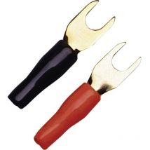 KSI-4P10 cosse à fourche 4 MM² ø du TROU=5 mm partiellement isolé noir, rouge 10 pc(s) - Sinuslive