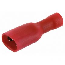Clip femelle entiérement isolé rouge 6,35 10