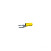 Cosses fourche pour vis de 4 mm jaune - boite de 100