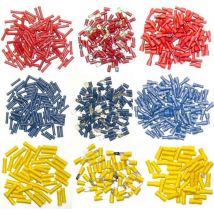 Cosses electriques isolees a sertir plates et prolongateurs - 750 pcs