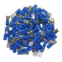 Cosses electriques a sertir femelles partiellement isolees bleues 6.3