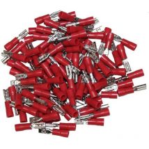 Cosses electriques isolees a sertir femelles rouges 2.8 sachet de 100