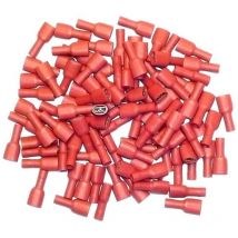 Cosses electriques totalement isolees a sertir femelles rouges 6.3