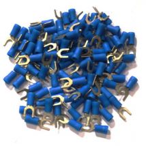 Cosses electriques fourche de 5 bleues sachet de 100 cosses