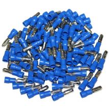 Cosses electriques males rondes bleues 4 - sachet de 100 cosses