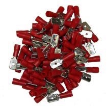 Cosses electriques isolees a sertir males plates rouges 6.3 sachet d