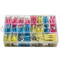 Cosses Electriques Souder Borne à Sertir Kits 240pcs Connecteurs de Fil, Étanche Isolé Thermorétractable Terminaux