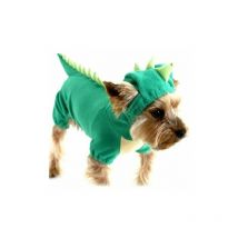 Ensoleille - Costume de conception de dinosaure pour chien, Costume de dinosaure d'halloween pour chien de taille moyenne et grande, vêtements verts