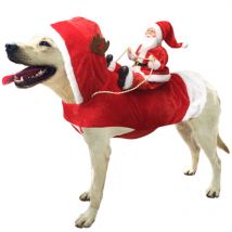 Fei Yu - Costume de Père Noël pour chien, vêtements de Noël pour animaux de compagnie, costume de cosplay, déguisement de fête