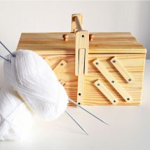 Excellent - Nähkasten Nähbox Nähkiste Mit 5 Fächern Nähkästchen Kiefernholz 30 X 18,5 Cm