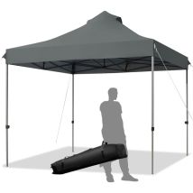 3x3m Pavillon, Faltpavillon, Wasserdicht, Stabil, Winterfest, Uv-schutz 50+, Höhenverstellbarer Gartenpavillon, Partyzelt Mit Tragetasche Auf Rollen, 