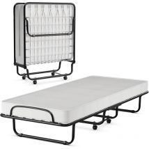 Costway - 80x190cm Gästebett mit Memoryschaum-Matratze, auf Rädern, Klappbar, Klappbett bis 120 kg, tragbar
