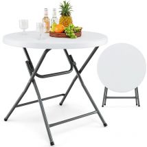 81 CM Round Folding Table Round Plastic Table Coffee Dining Table