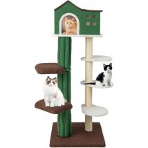 Costway - rbol Rascador para Gatos con 5 Plataformas, Altura 153 cm, Torre de Gatos con Condominio, Castillo Juego de Gato con Postes Rascadores