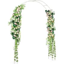 Costway - Arche de Jardin en Métal pour Plantes Grimpantes, Treillis De Jardin en Arc avec 6 Pieds Extérieur 167x37x240CM, Arche Décorative pour