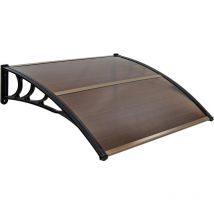 Costway - Auvent Porte d'Entree de 122 x 99 cm Protection Solaire, Marquise de Porte et Fenêtre Extérieur Plaque en Polycarbonate Protection Contre