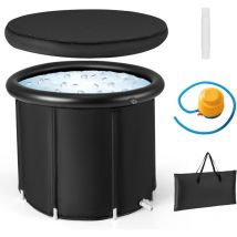 Bain Froid Portable, Baignoire Portable Pliable pour Récupération, Tonneau Gonflable avec Sac de Transport, Intérieur/Extérieur, Housse