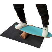 Balance Board in Legno, Tavola di Equilibrio con Rullo e Tappetino per Allenamento Skateboard Hockey Snowboard Surfing, per Esercizi Equilibrio e