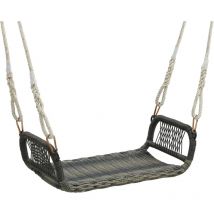 Costway - Balançoire de Jardin en Rotin pe, Balancelle de Porche en Osier avec Accoudoir Confortable, Banc Suspendu avec 2 Cordes de Suspension de