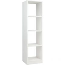 Bücherregal mit 4 Fächern, Holz, 38 x 142 x 33 cm, Standregal, Aufbewahrungsregal für Arbeitszimmer, Wohnzimmer, weiß - Costway