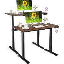 Costway - Bureau Assis-Debout Électrique 120x60x(73-122) cm Hauteur Réglable, avec Moteur, Charge Max 80KG Bruit : <50 dB