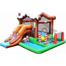 Costway - Château Gonflable pour Enfants avec Toboggan sans Souffleur