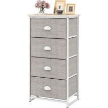 Costway - Commode Tiroirs en Tissu, Commode Chambre Adulte, Cadre en Métal, Tiroir Pliable, Poignées de Coquille, Meuble Tiroir Rangement pour